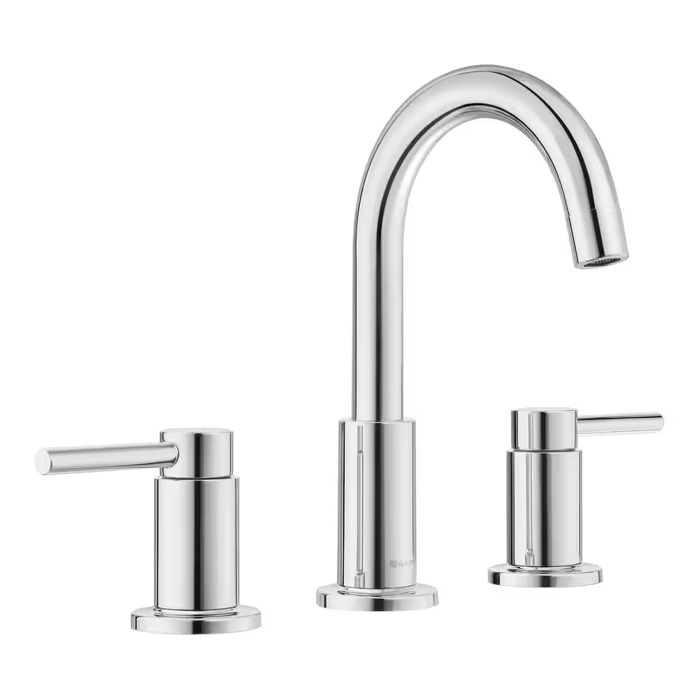 GLACIER BAY Dorind 8 in. Widespread Double-Handle High-Arc Bathroom Faucet in Polished Chrome