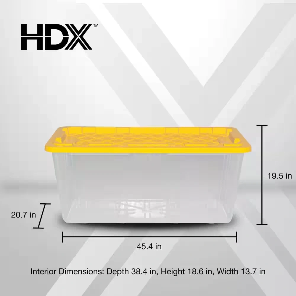 HDX 57 Gal Tough Storage Tote in Black with Lid photo 3