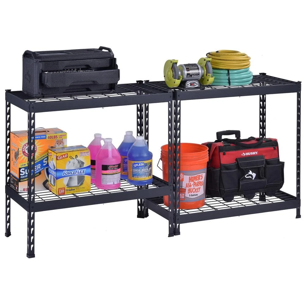 HUSKY 4-Shelf Heavy-Duty Adjustable Garage Storage Shelving Unit - Black photo 2