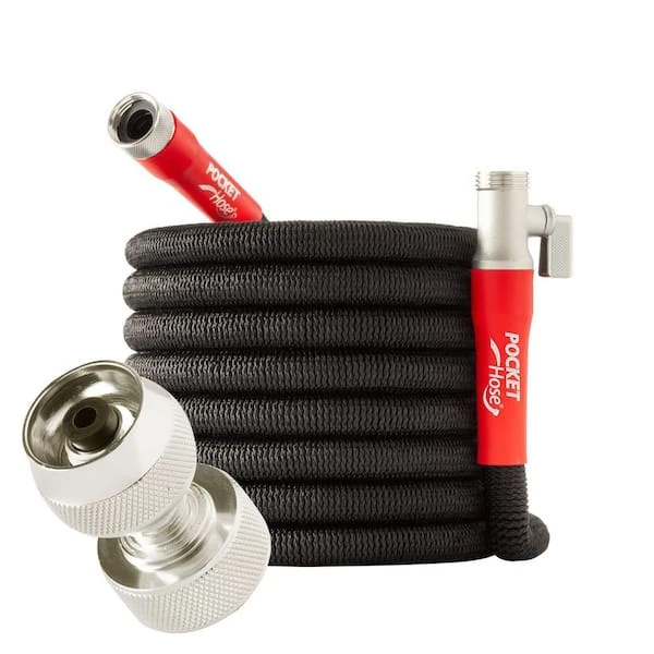 POCKET HOSE Silver Bullet 2.0 Expandable Garden Hose 3/4in x 75ft with Turbo Shot Nozzle