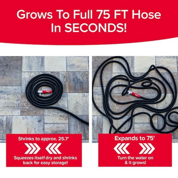 POCKET HOSE Silver Bullet 2.0 Expandable Garden Hose 3/4in x 75ft with Turbo Shot Nozzle photo 2