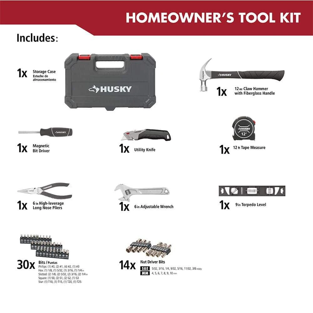 HUSKY 52-Piece Homeowner's Tool Kit photo 2