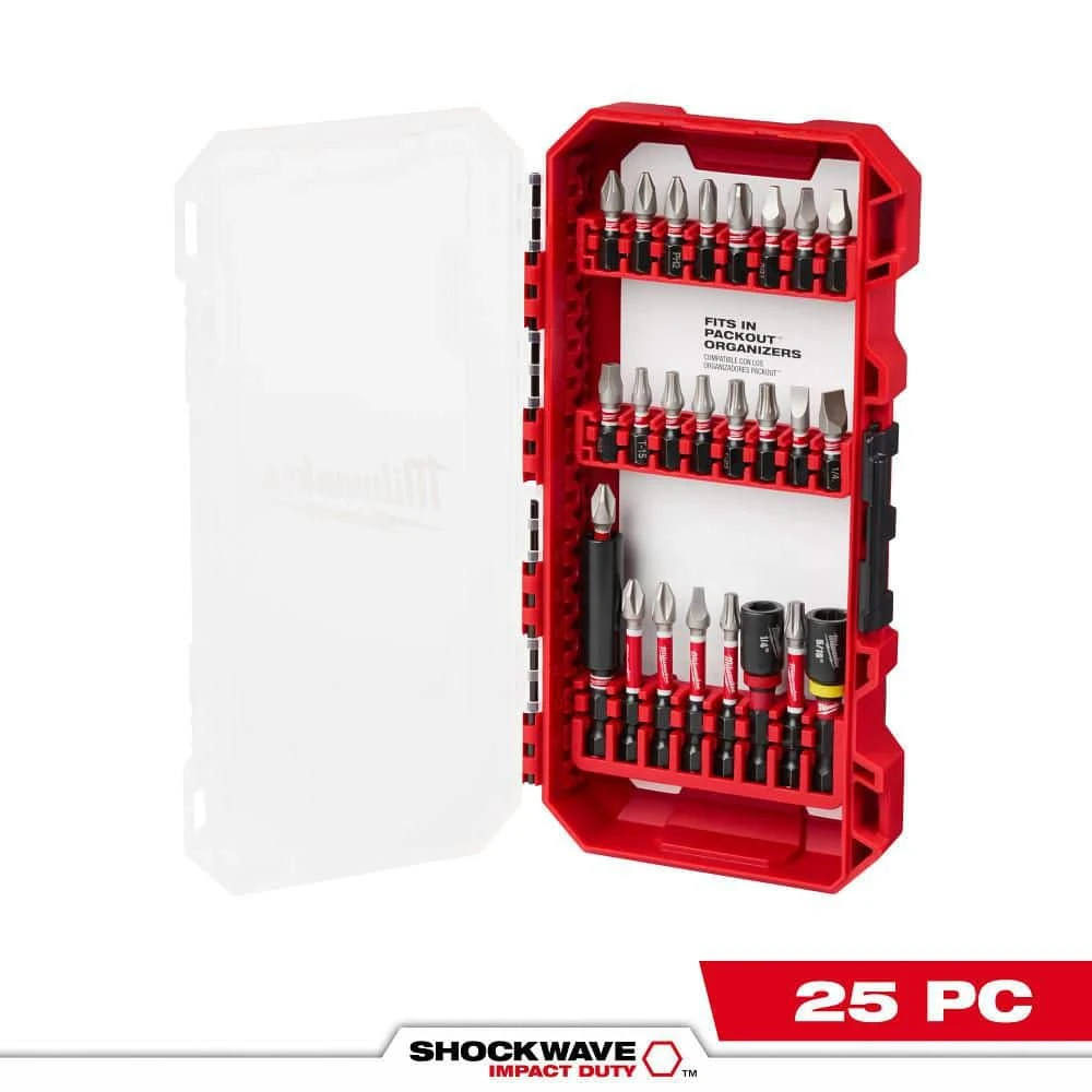 MILWAUKEE SHOCKWAVE Impact Duty Alloy Steel Screwdriver Bit Set (25-Piece)