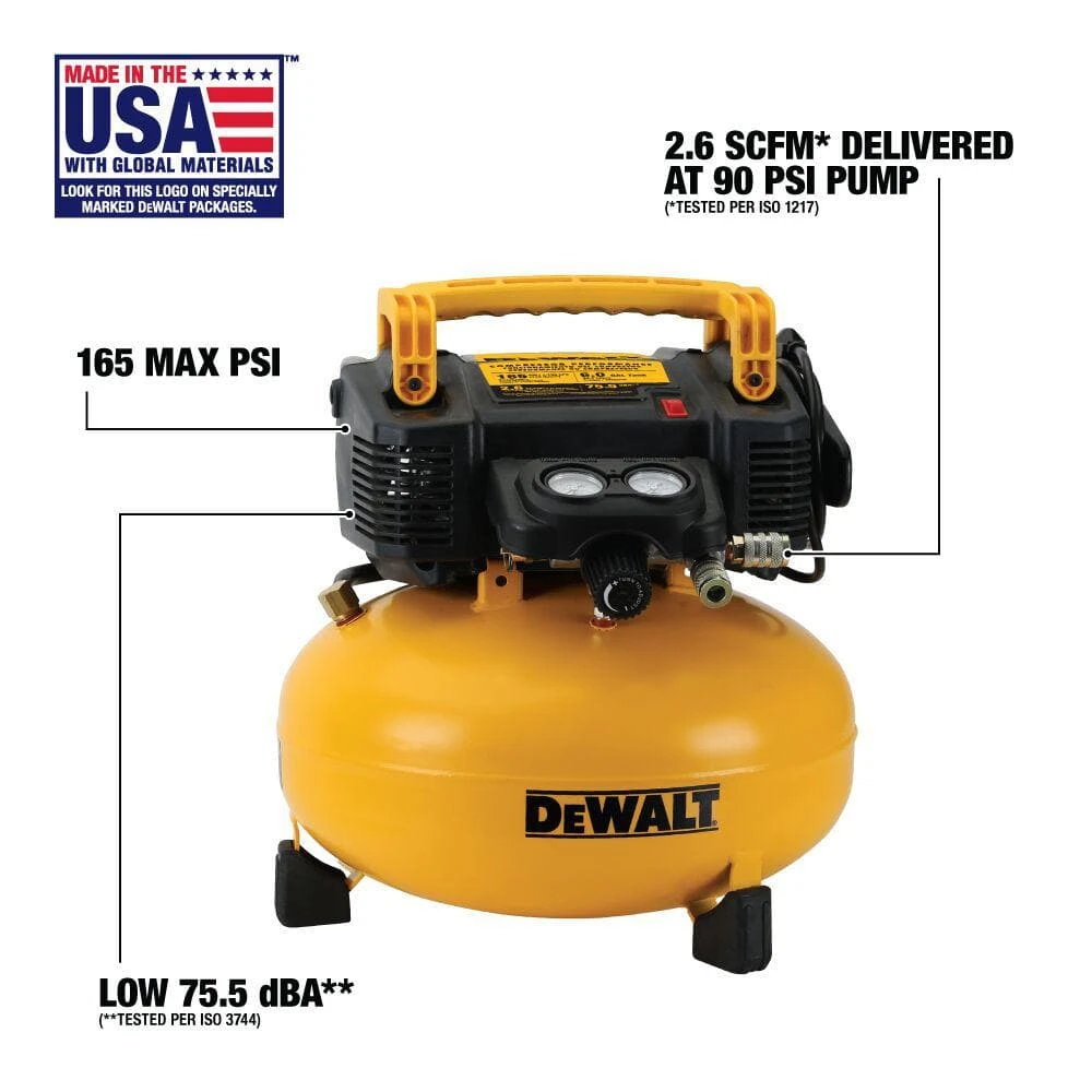 DEWALT 6 Gal 165 PSI Electric Pancake Air Compressor photo 2