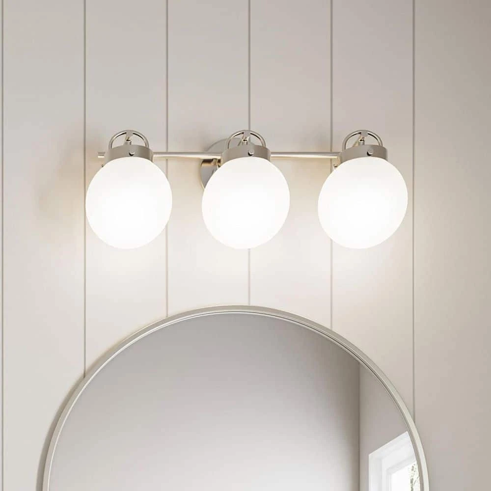 PROGRESS LIGHTING Silverdale 22in 3-Light Brushed Nickel Vanity Light