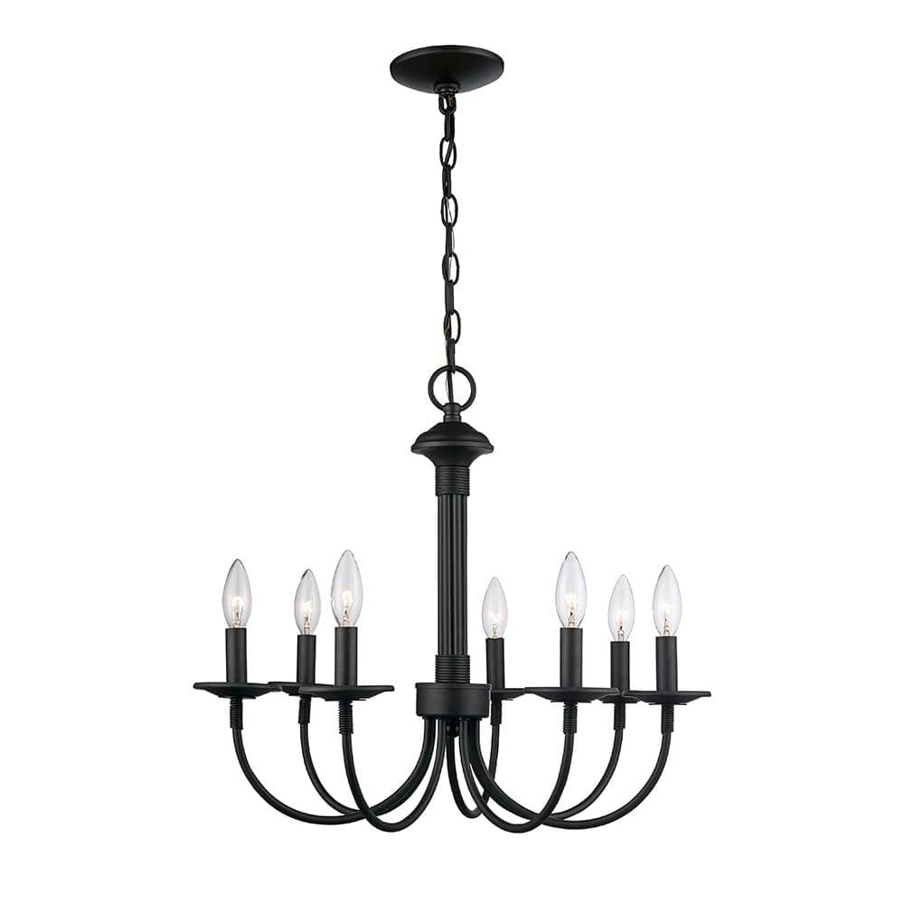 7-Light Oil Rubbed Bronze Candle Chandelier Light Fixture photo 2