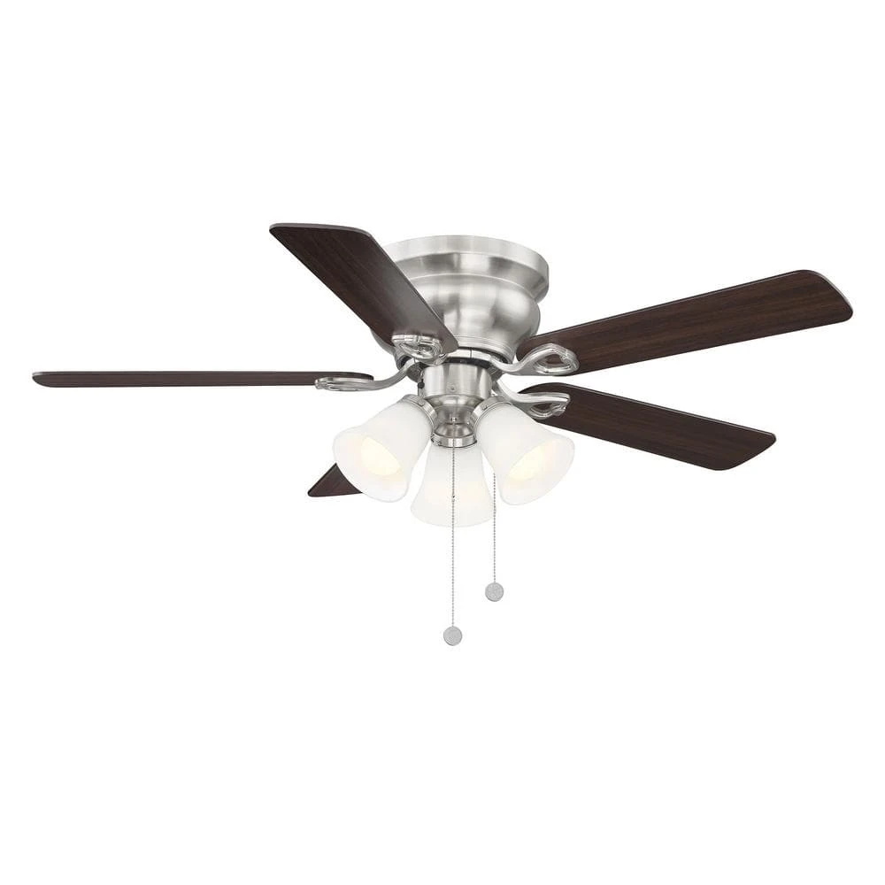 HAMPTON BAY Clarkston II 44in LED Indoor Brushed Nickel Ceiling Fan with Light Kit photo 2