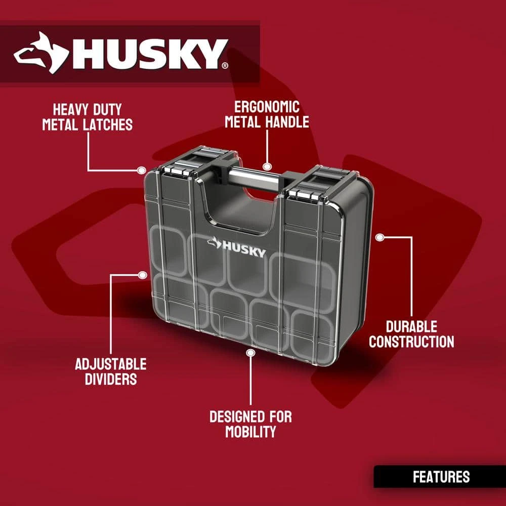 HUSKY 33-Compartment Adjustable Double Sided Tool Storage Organizer photo 2