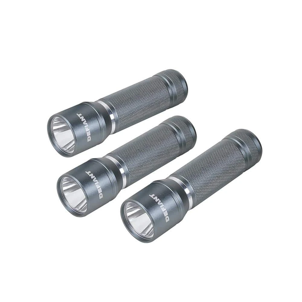 DEFIANT 300 Lumens Aluminum Flashlight (3-Pack)